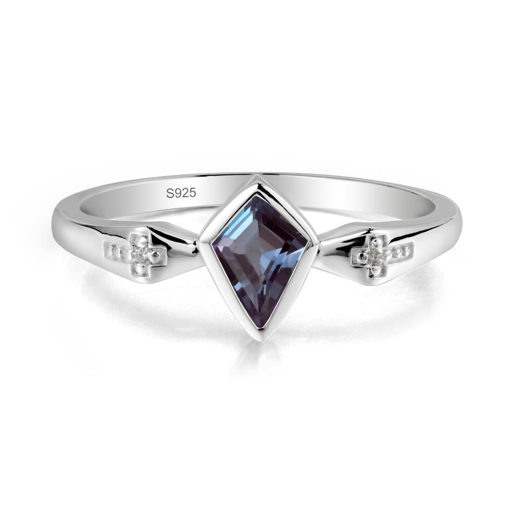Gothic Kite Shaped Alexandrite Ring - LUO Jewelry #metal_sterling silver