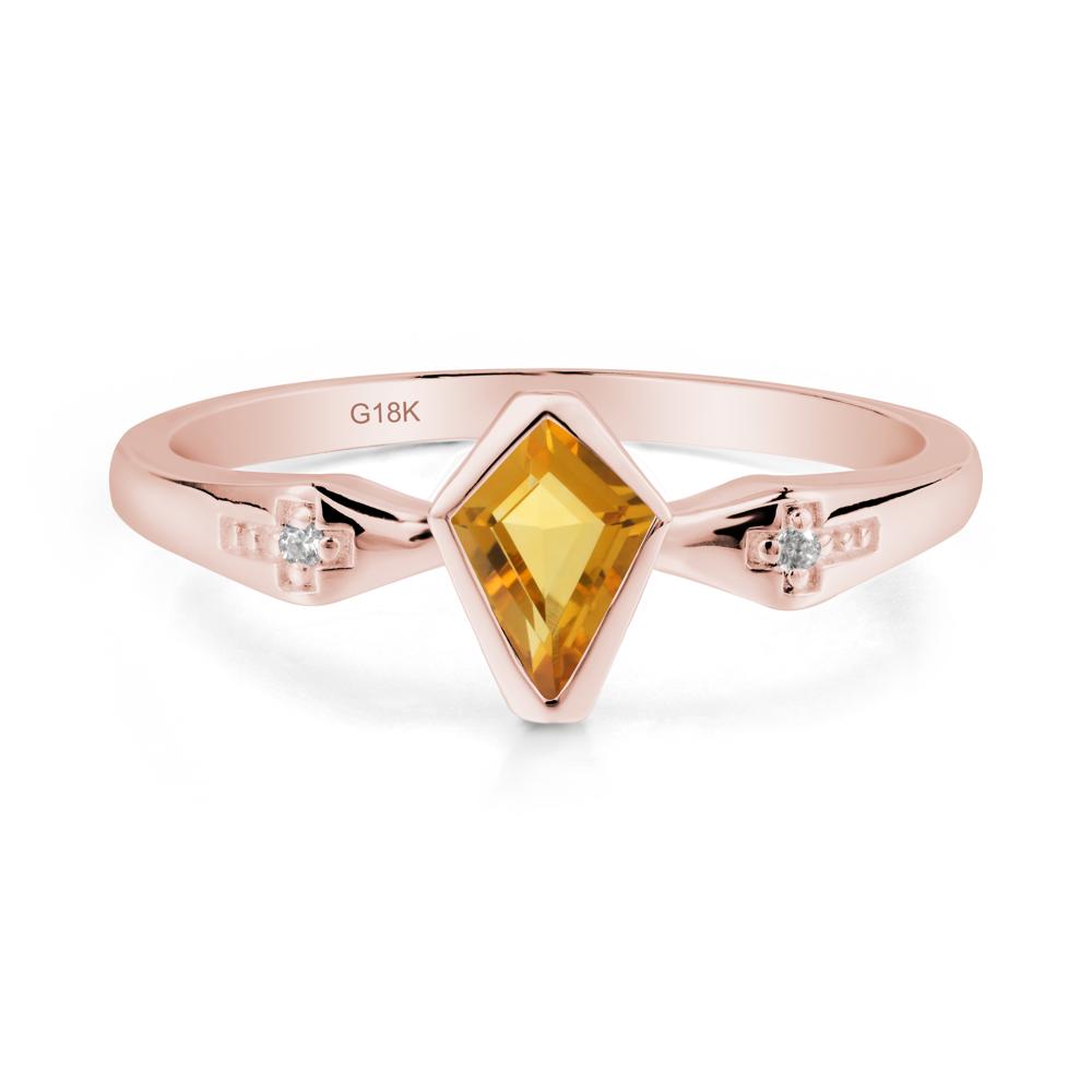 Gothic Kite Shaped Citrine Ring - LUO Jewelry #metal_18k rose gold