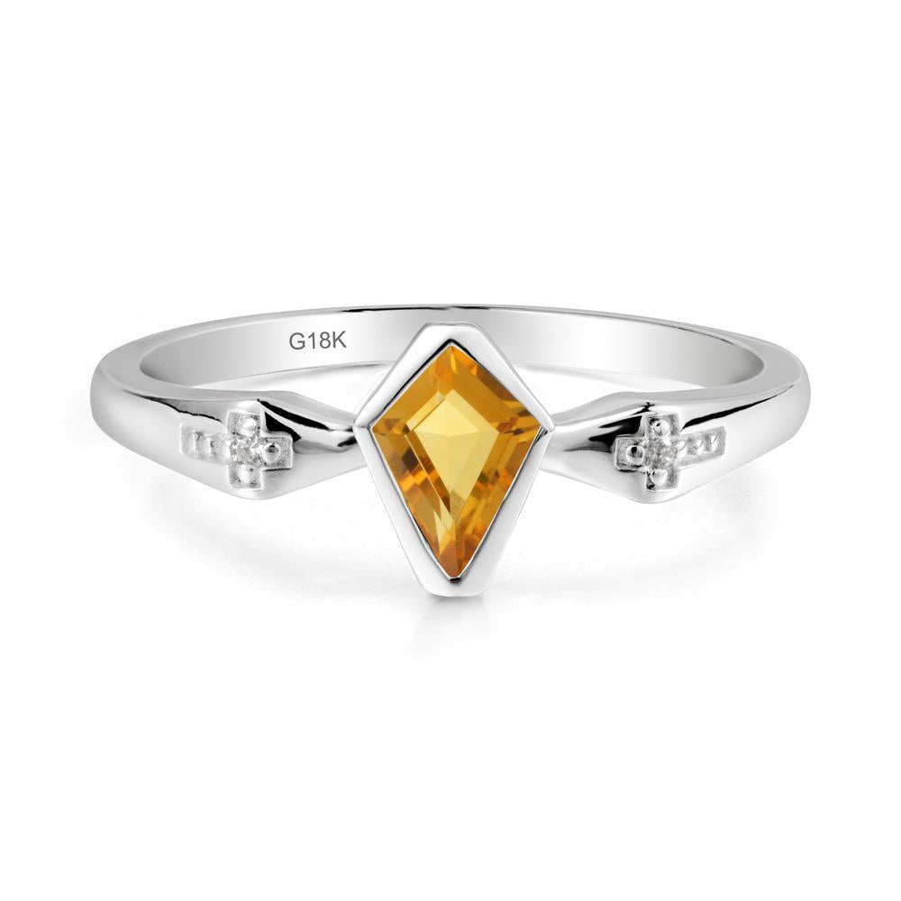 Gothic Kite Shaped Citrine Ring - LUO Jewelry #metal_18k white gold