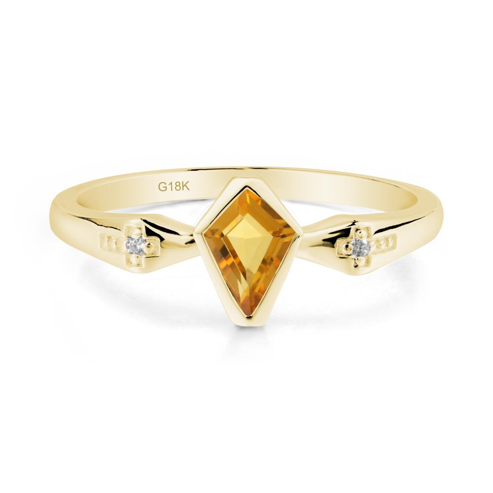 Gothic Kite Shaped Citrine Ring - LUO Jewelry #metal_18k yellow gold