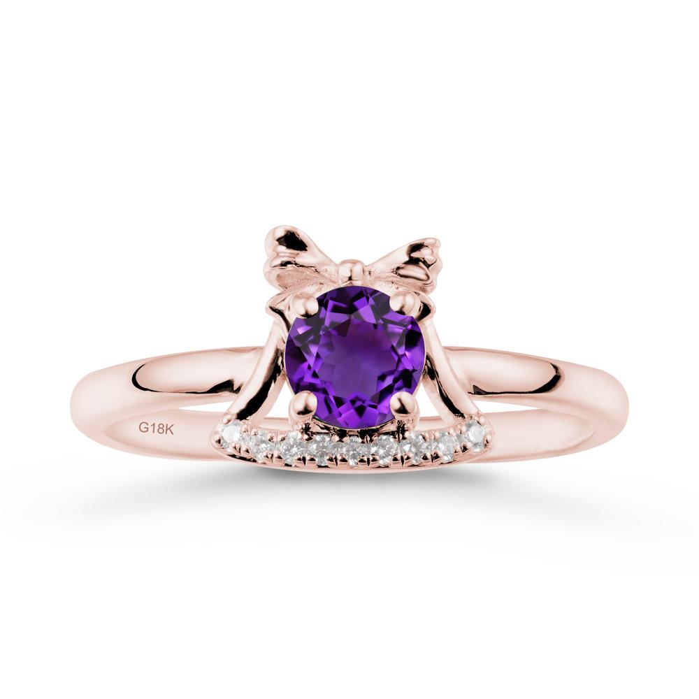 Chrismas Amethyst Ring with Jingle Bells Design - LUO Jewelry #metal_18k rose gold