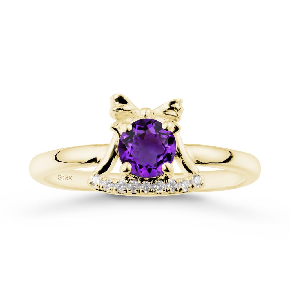 Chrismas Amethyst Ring with Jingle Bells Design - LUO Jewelry #metal_18k yellow gold