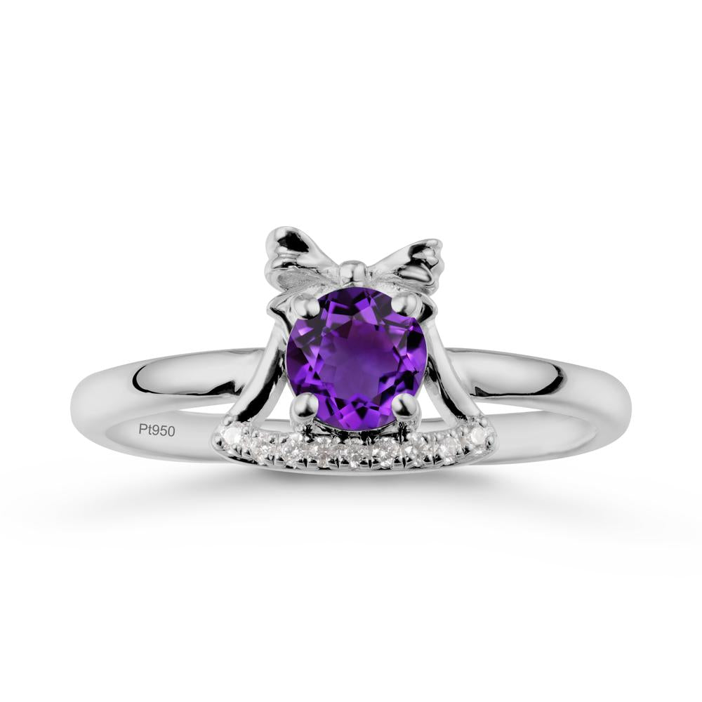 Chrismas Amethyst Ring with Jingle Bells Design - LUO Jewelry #metal_platinum