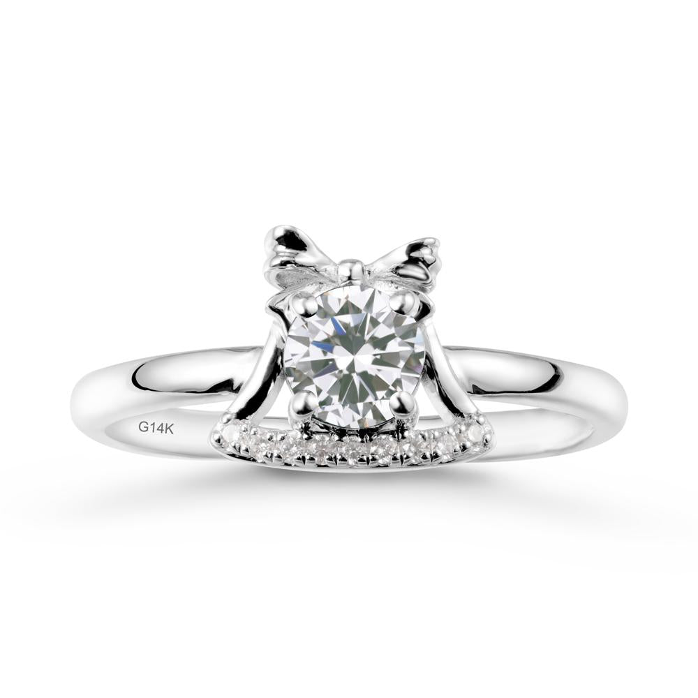 Chrismas Cubic Zirconia Ring with Jingle Bells Design - LUO Jewelry #metal_14k white gold