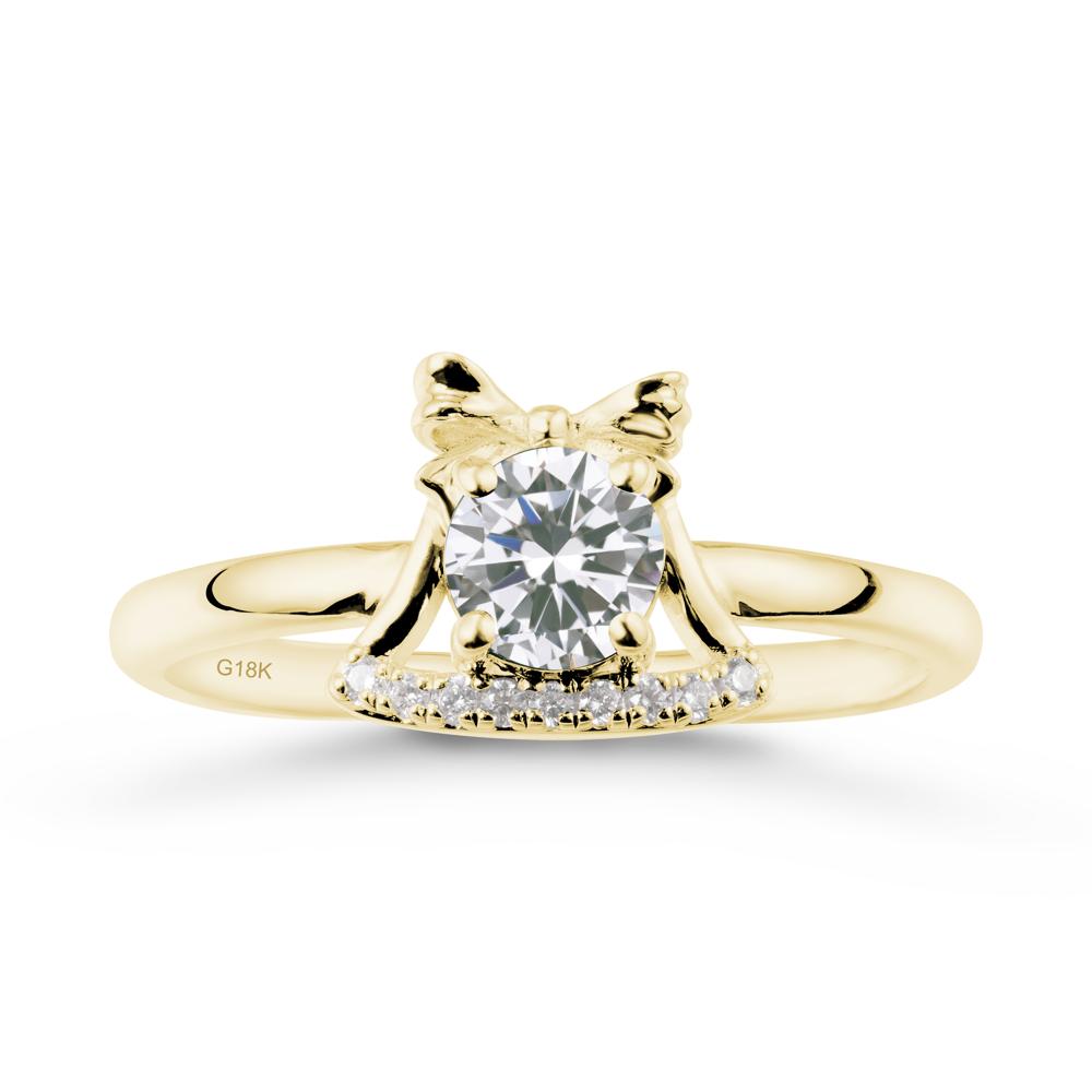 Chrismas Cubic Zirconia Ring with Jingle Bells Design - LUO Jewelry #metal_18k yellow gold