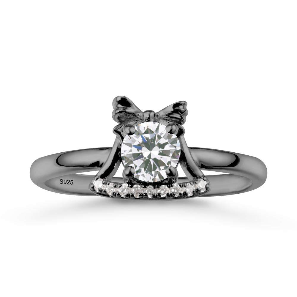 Chrismas Cubic Zirconia Ring with Jingle Bells Design - LUO Jewelry #metal_black finish sterling silver