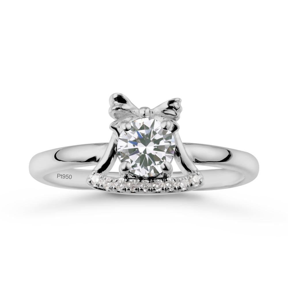 Chrismas Cubic Zirconia Ring with Jingle Bells Design - LUO Jewelry #metal_platinum