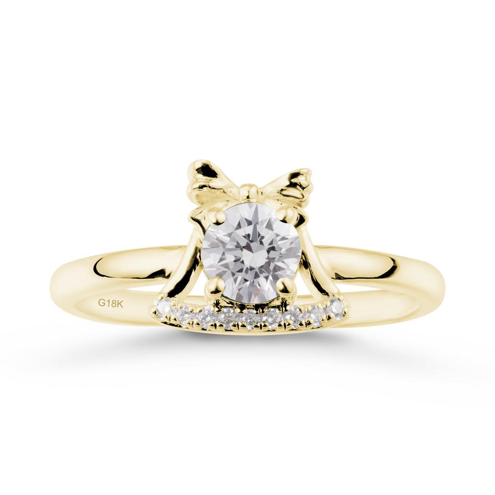Bow Knot Round Diamond Ring - LUO Jewelry #metal_18k yellow gold