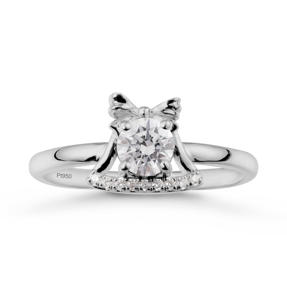 Bow Knot Round Diamond Ring - LUO Jewelry #metal_platinum