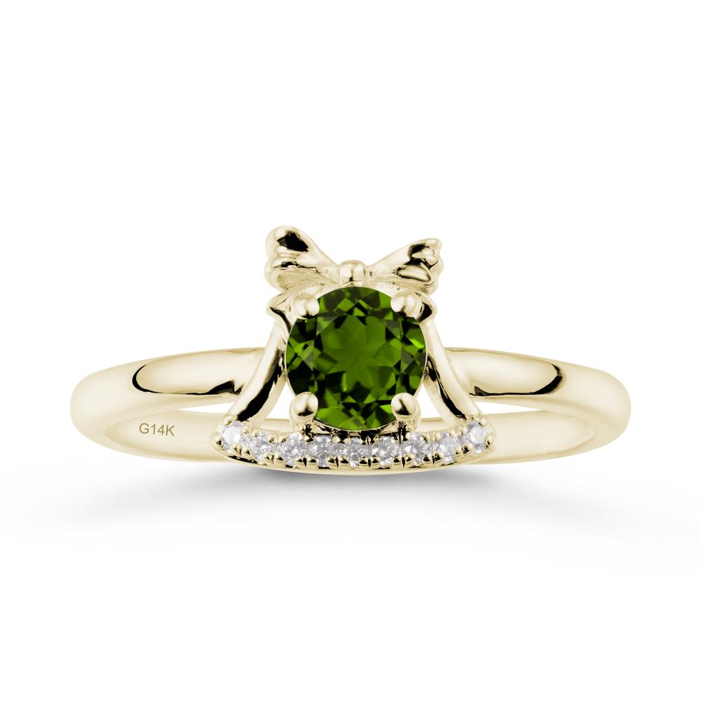 Chrismas Diopside Ring with Jingle Bells Design - LUO Jewelry #metal_14k yellow gold
