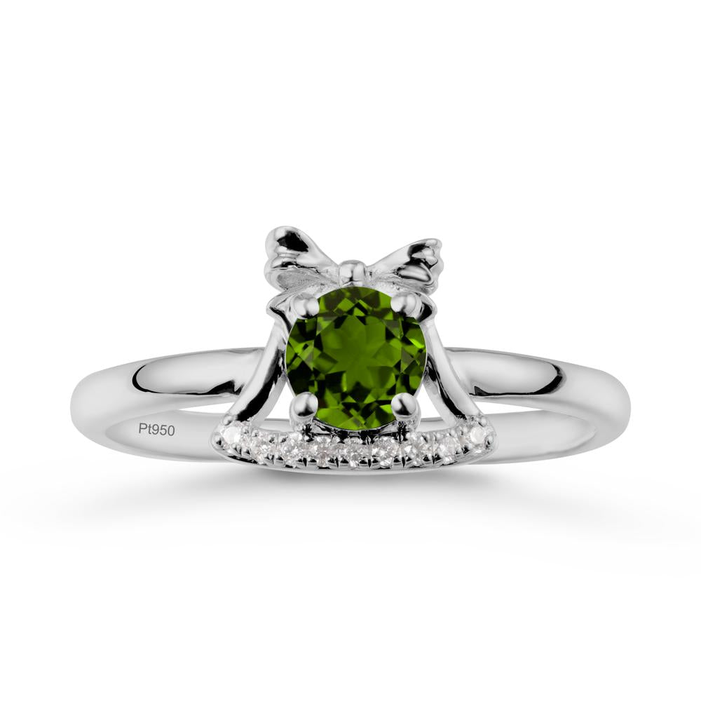 Chrismas Diopside Ring with Jingle Bells Design - LUO Jewelry #metal_platinum