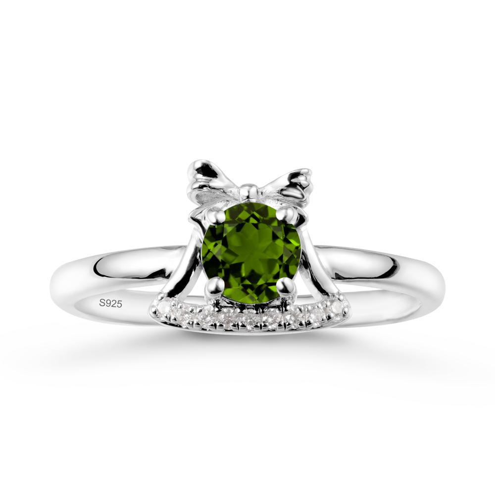 Chrismas Diopside Ring with Jingle Bells Design - LUO Jewelry #metal_sterling silver