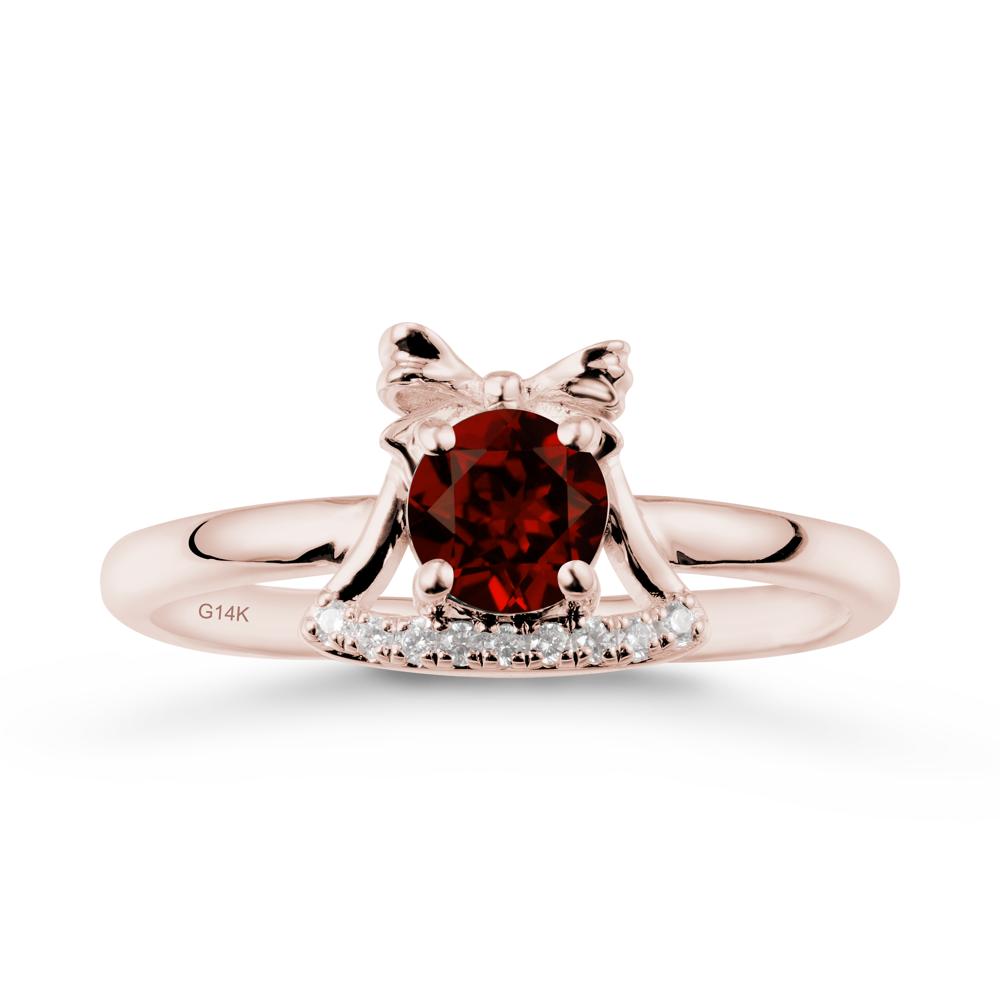 Chrismas Garnet Ring with Jingle Bells Design - LUO Jewelry #metal_14k rose gold