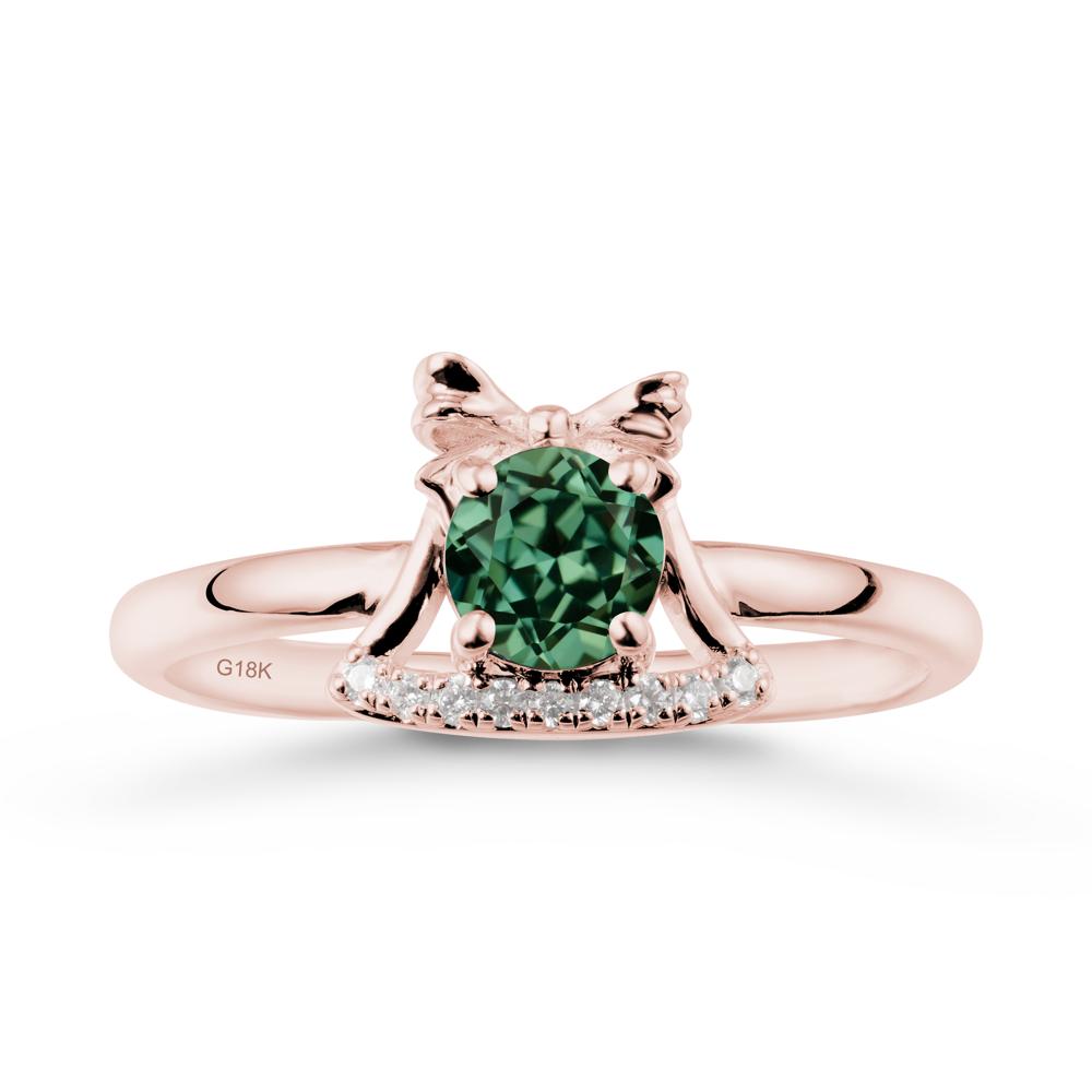 Chrismas Green Sapphire Ring with Jingle Bells Design - LUO Jewelry #metal_18k rose gold