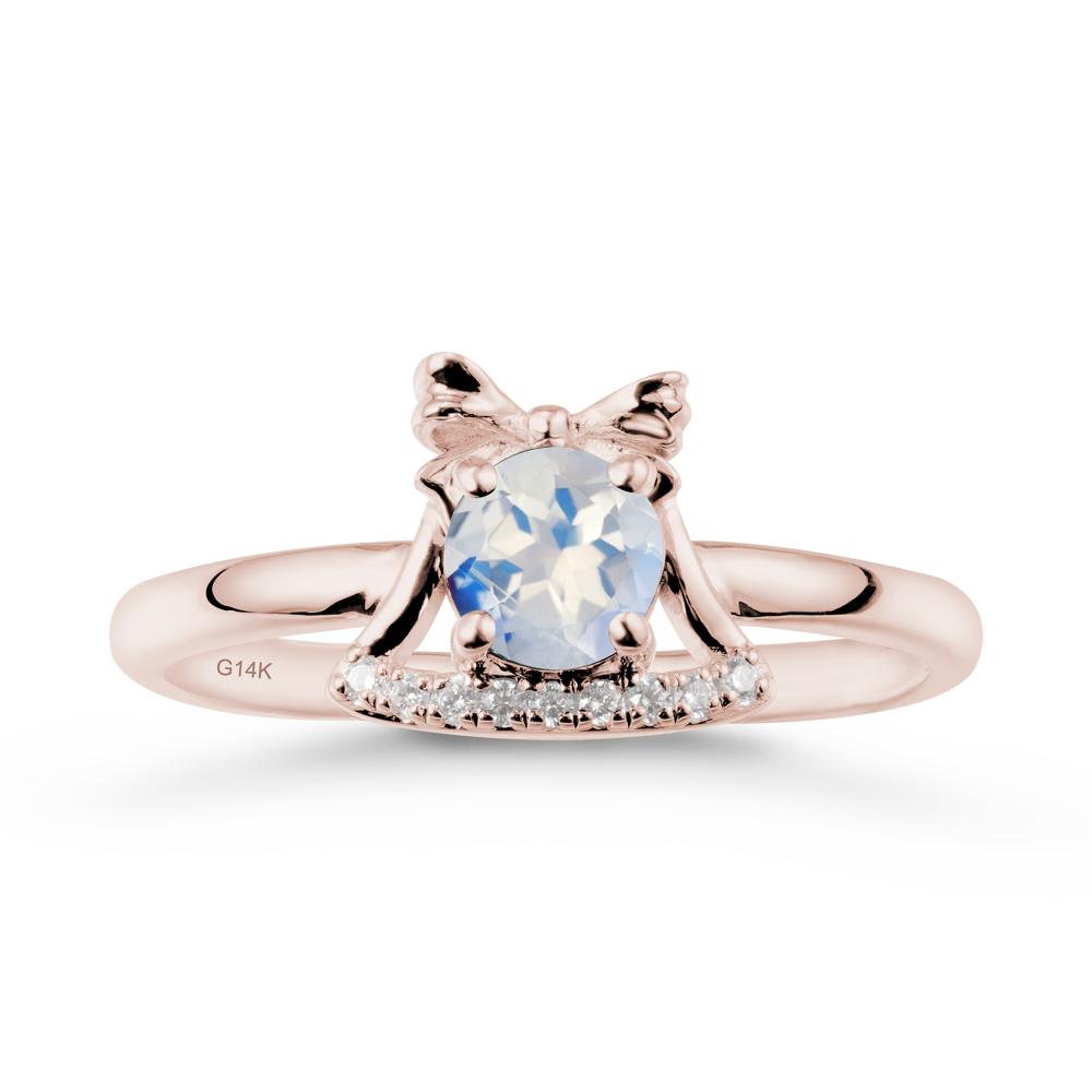 Chrismas Moonstone Ring with Jingle Bells Design - LUO Jewelry #metal_14k rose gold