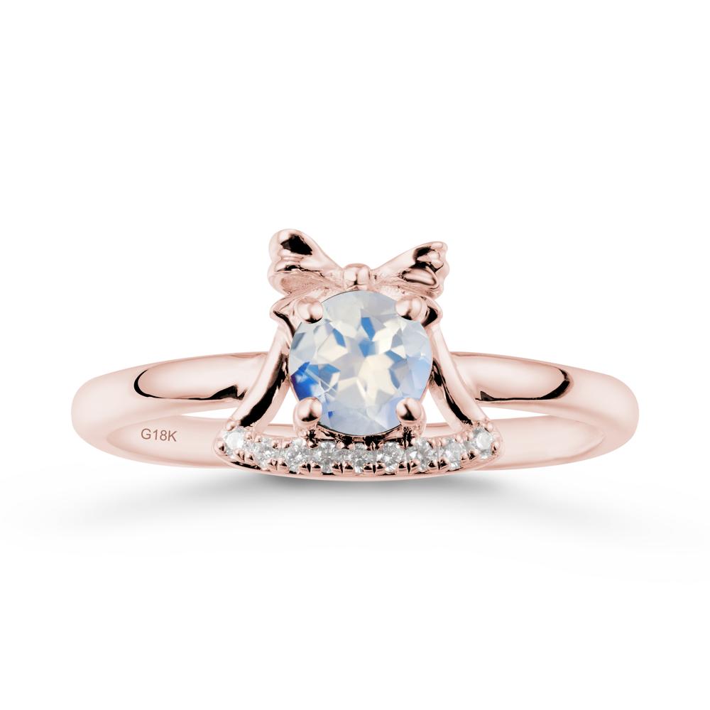 Chrismas Moonstone Ring with Jingle Bells Design - LUO Jewelry #metal_18k rose gold
