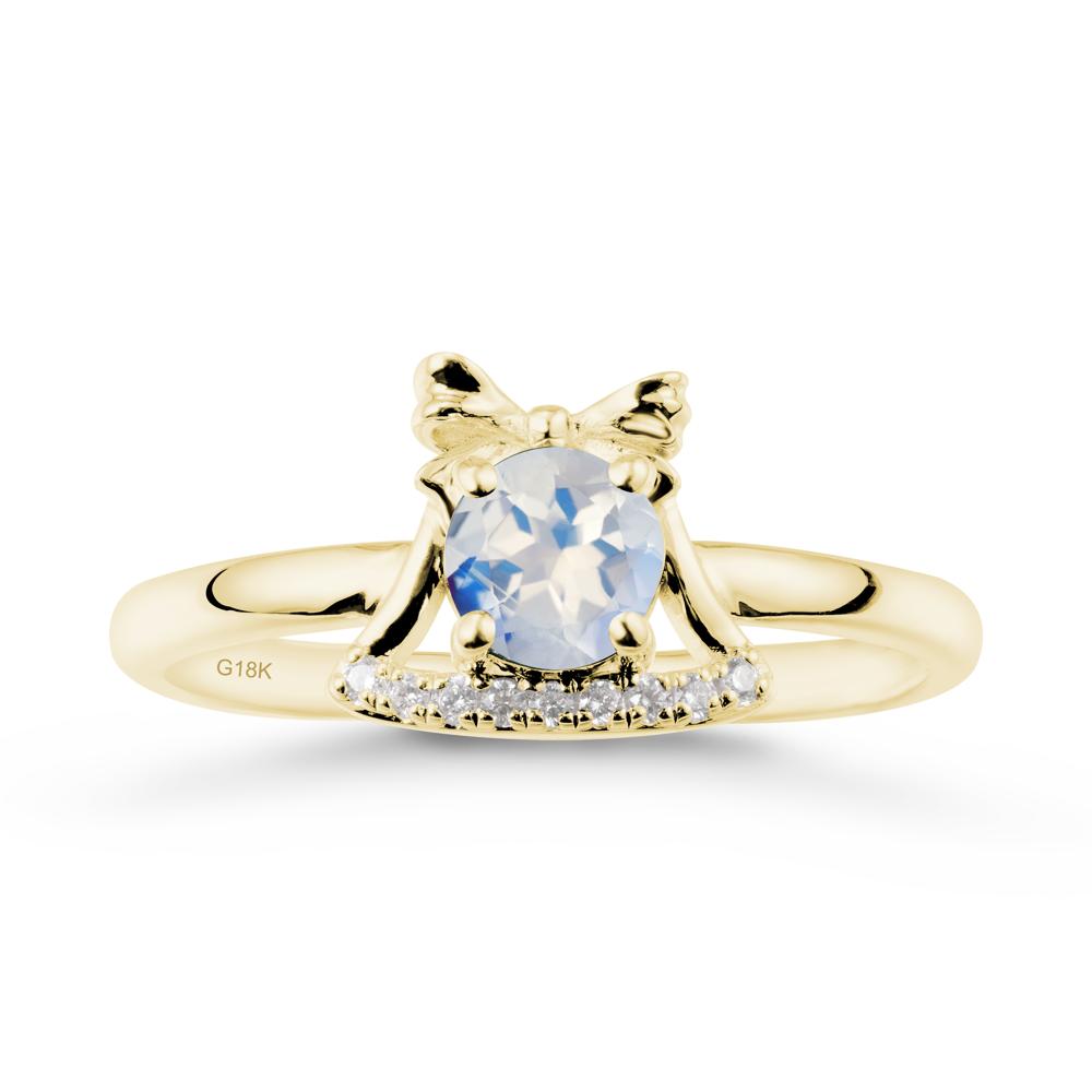 Chrismas Moonstone Ring with Jingle Bells Design - LUO Jewelry #metal_18k yellow gold