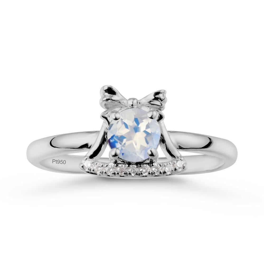 Chrismas Moonstone Ring with Jingle Bells Design - LUO Jewelry #metal_platinum