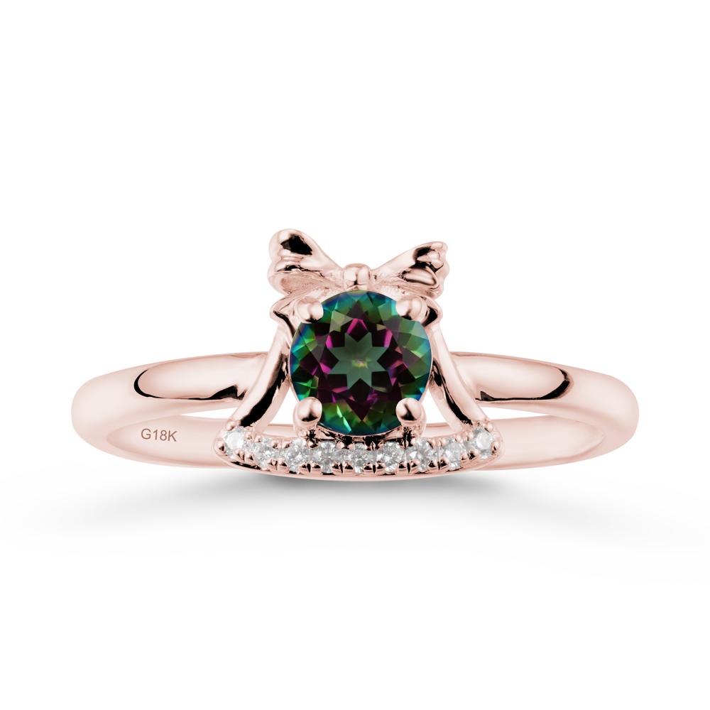 Chrismas Mystic Topaz Ring with Jingle Bells Design - LUO Jewelry #metal_18k rose gold