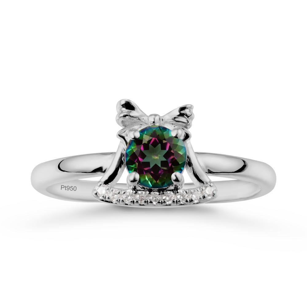 Chrismas Mystic Topaz Ring with Jingle Bells Design - LUO Jewelry #metal_platinum