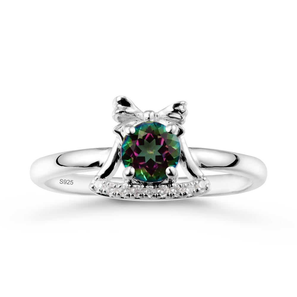 Chrismas Mystic Topaz Ring with Jingle Bells Design - LUO Jewelry #metal_sterling silver