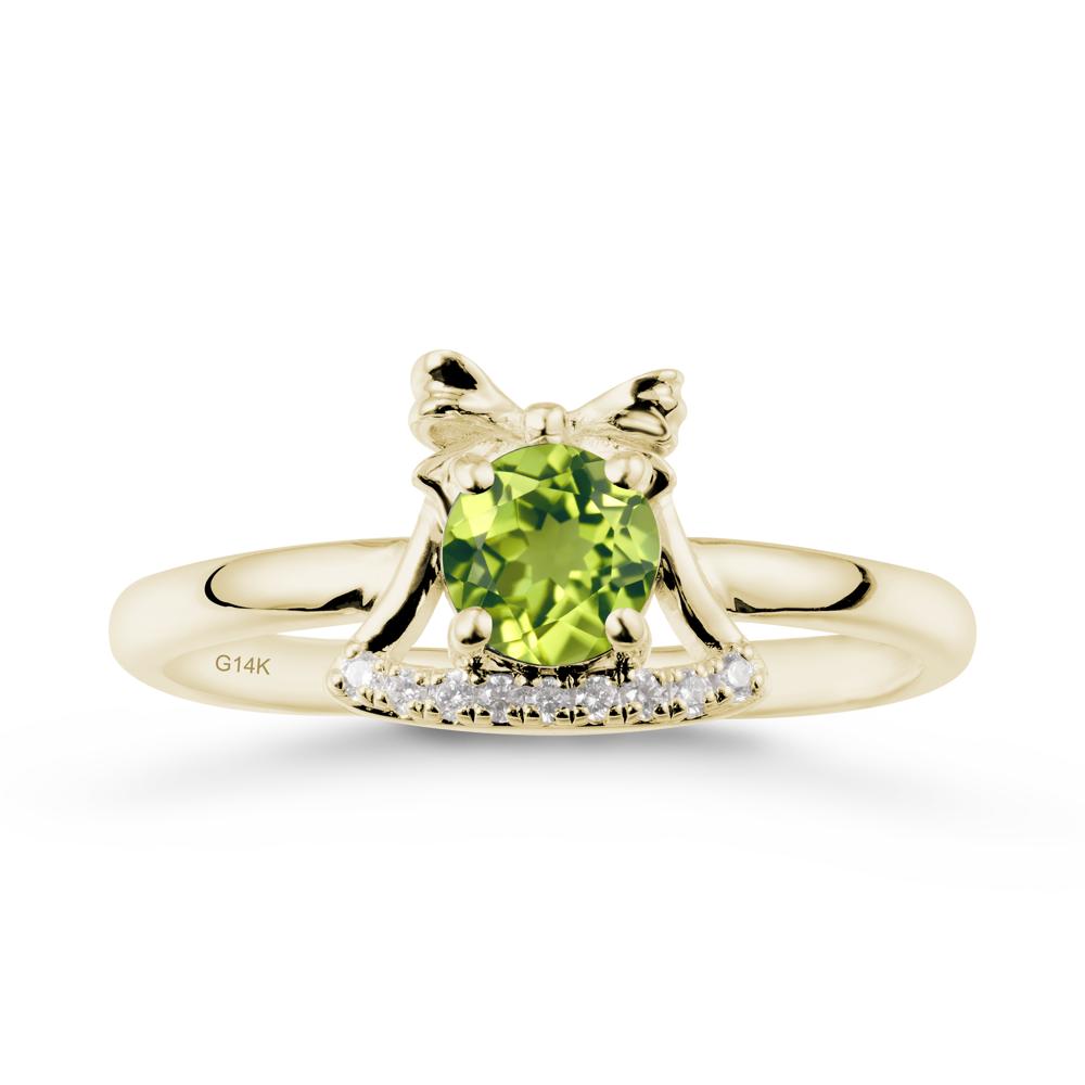 Chrismas Peridot Ring with Jingle Bells Design - LUO Jewelry #metal_14k yellow gold
