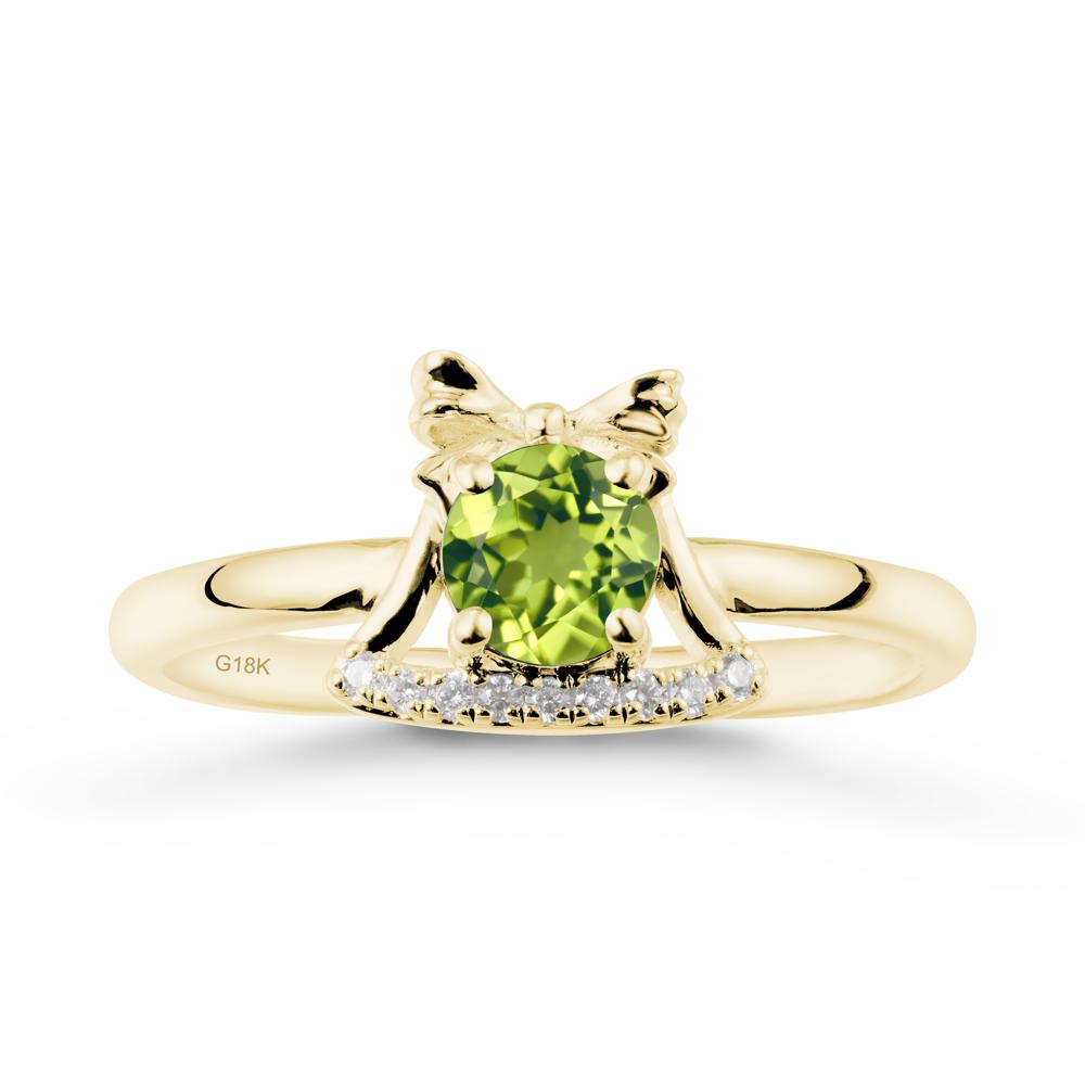 Chrismas Peridot Ring with Jingle Bells Design - LUO Jewelry #metal_18k yellow gold