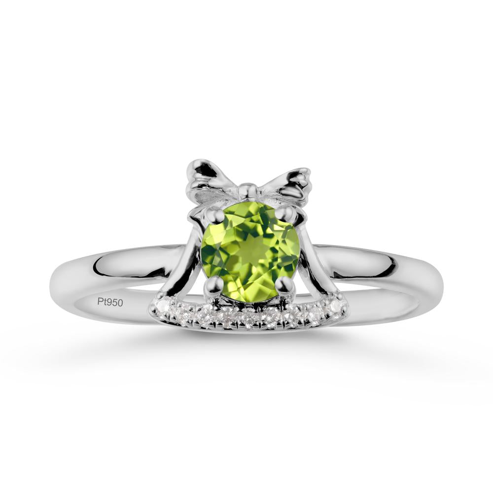 Chrismas Peridot Ring with Jingle Bells Design - LUO Jewelry #metal_platinum