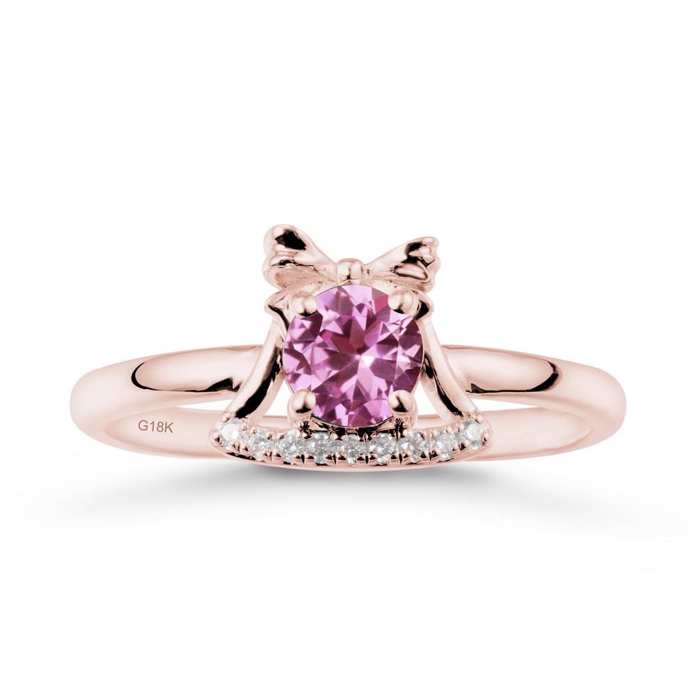 Chrismas Pink Sapphire Ring with Jingle Bells Design - LUO Jewelry #metal_18k rose gold