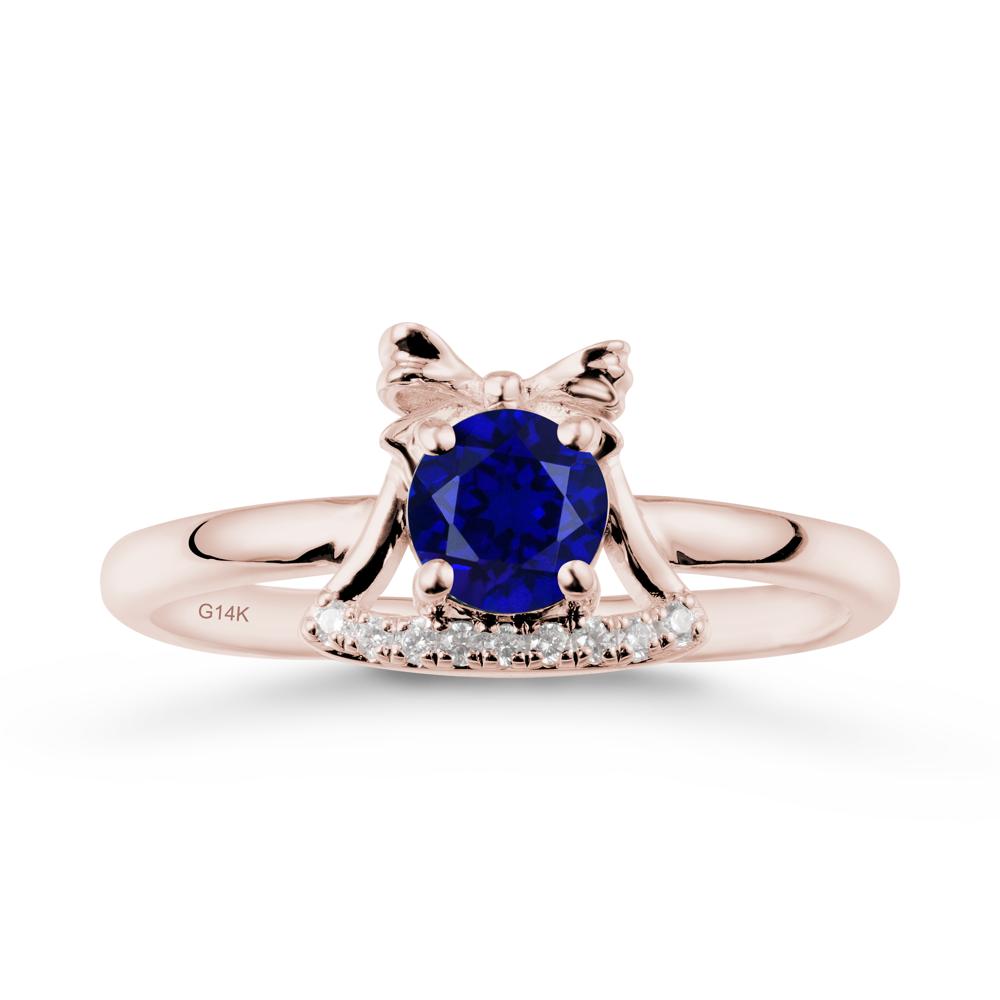 Chrismas Sapphire Ring with Jingle Bells Design - LUO Jewelry #metal_14k rose gold