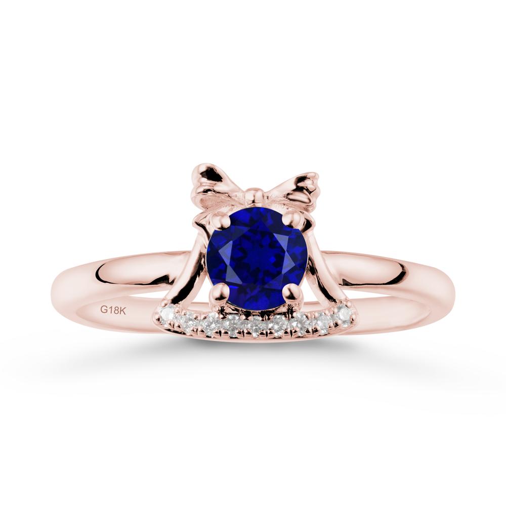 Chrismas Sapphire Ring with Jingle Bells Design - LUO Jewelry #metal_18k rose gold