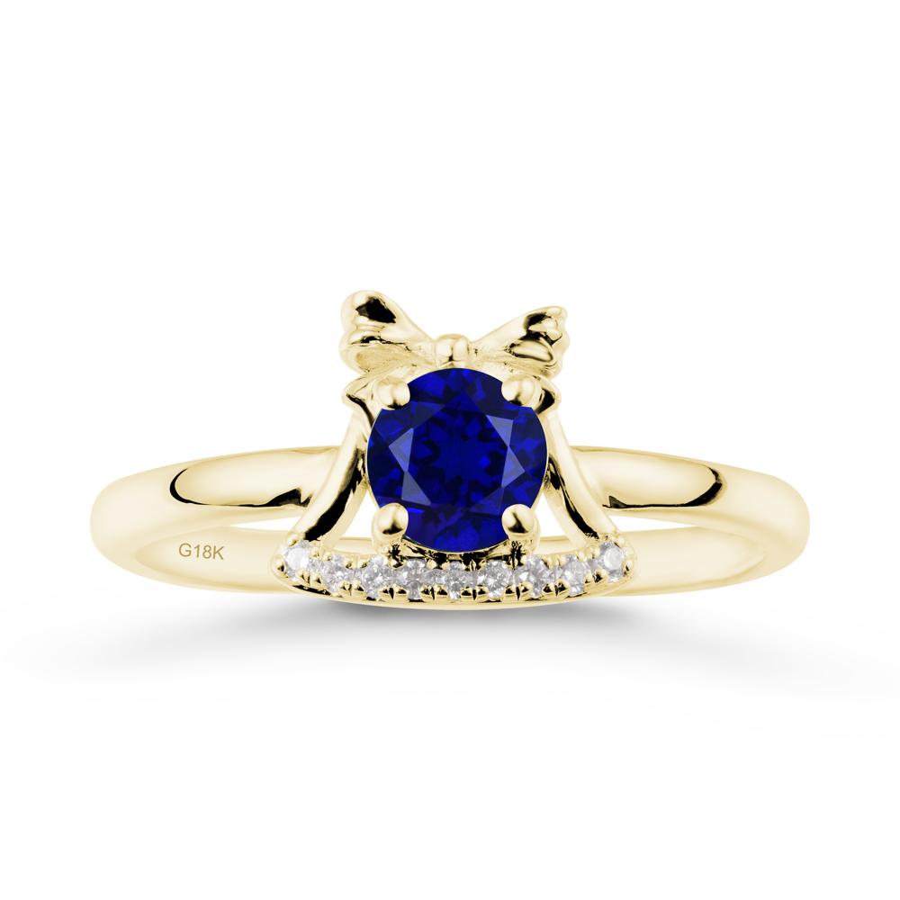 Chrismas Sapphire Ring with Jingle Bells Design - LUO Jewelry #metal_18k yellow gold