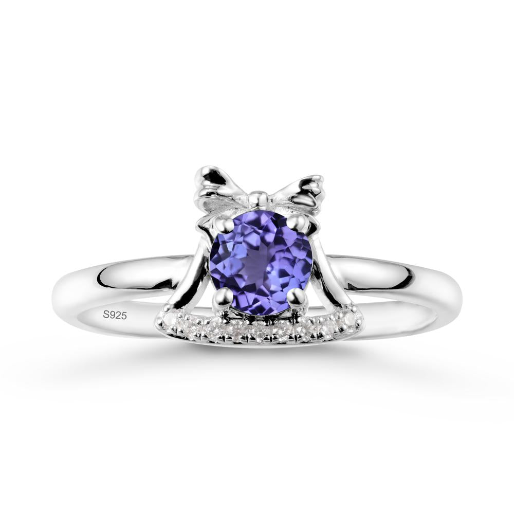 Bow Knot Round Tanzanite Ring - LUO Jewelry #metal_sterling silver