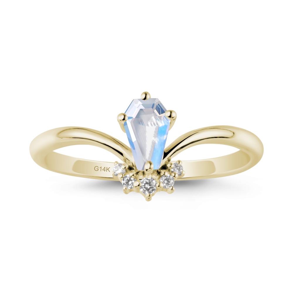 Simple Coffin Cut Moonstone Engagement Ring - LUO Jewelry #metal_14k yellow gold