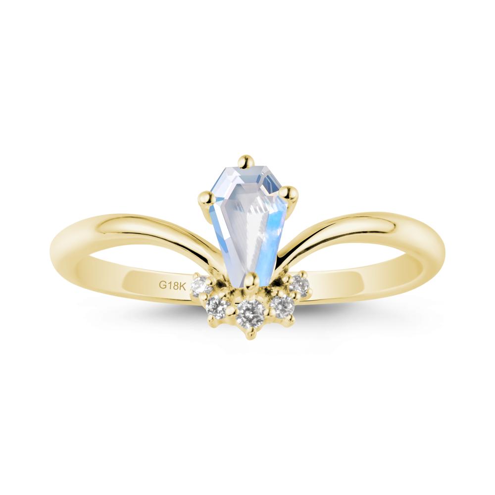 Simple Coffin Cut Moonstone Engagement Ring - LUO Jewelry #metal_18k yellow gold