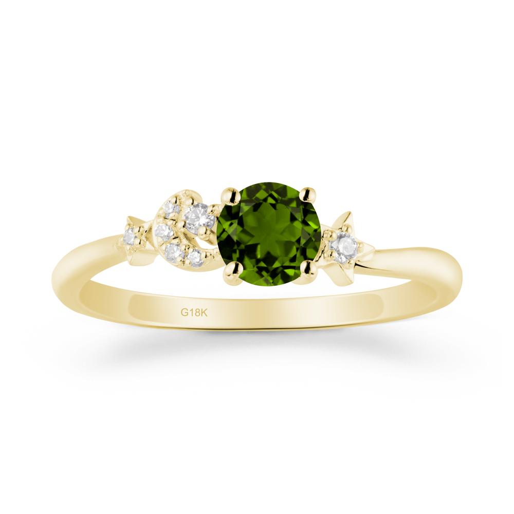Moon and Pentacle Diopside Ring - LUO Jewelry #metal_18k yellow gold