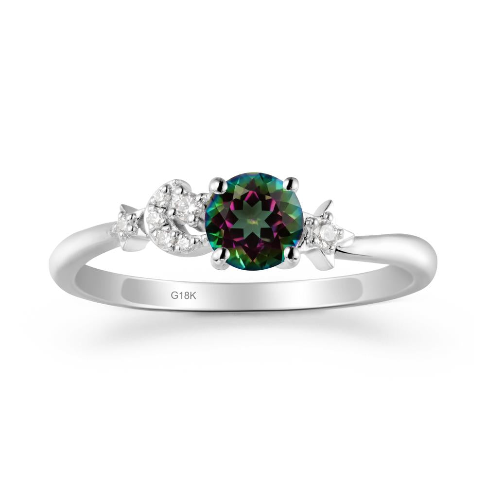 Moon and Pentacle Mystic Topaz Ring - LUO Jewelry #metal_18k white gold