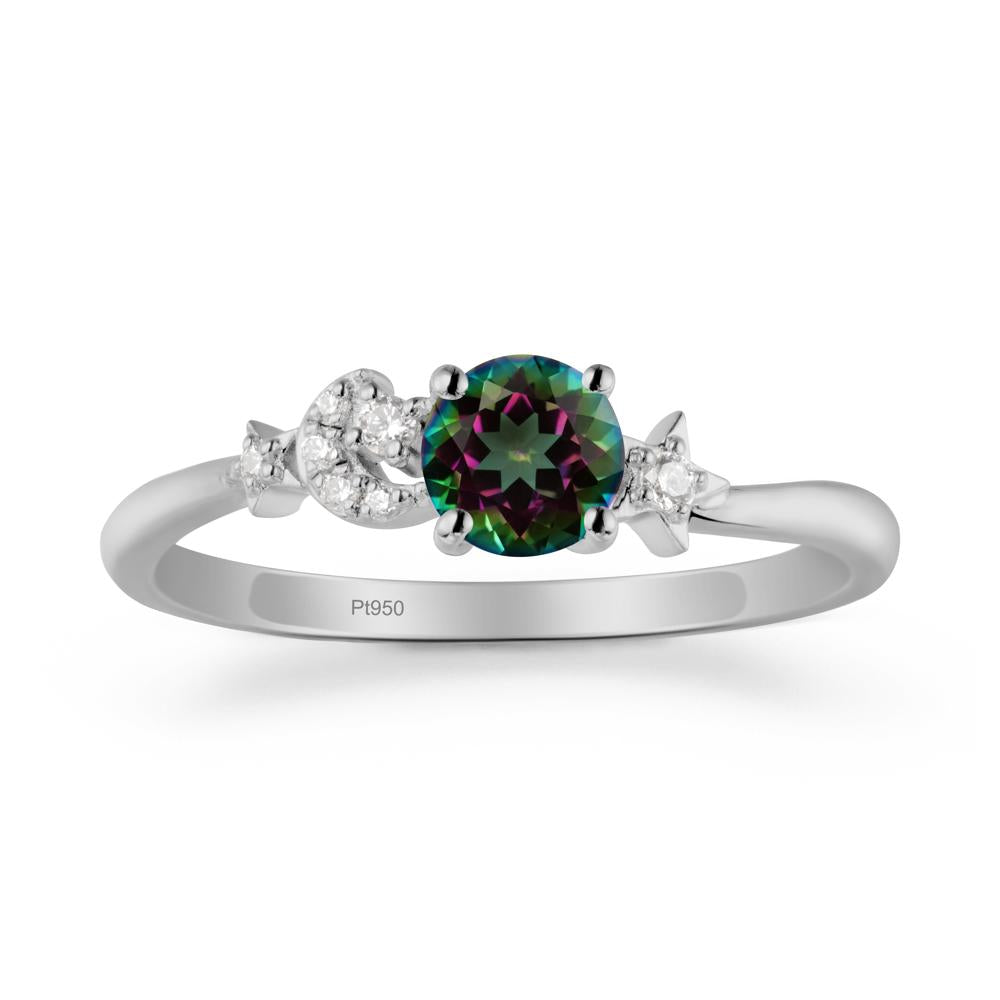 Moon and Pentacle Mystic Topaz Ring - LUO Jewelry #metal_platinum