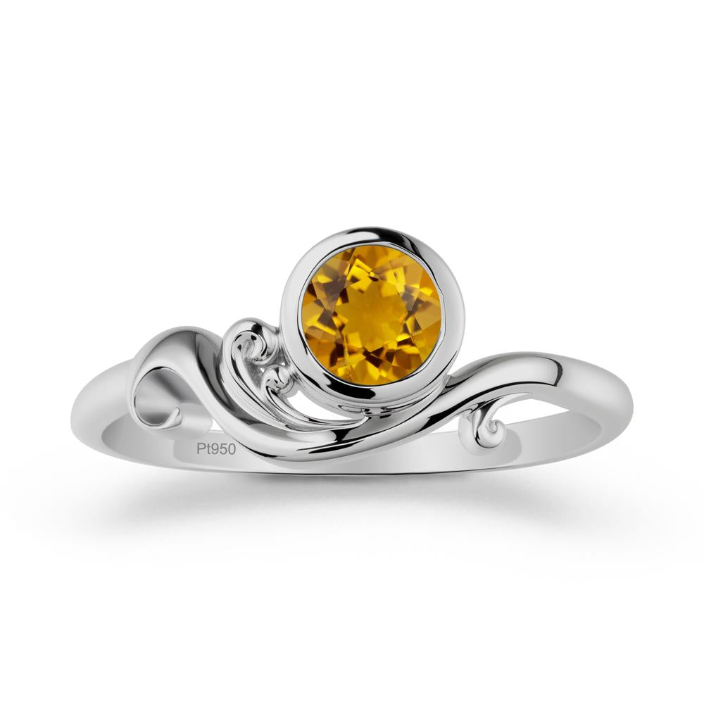 Citrine Ring with Bezel Setting - LUO Jewelry #metal_platinum