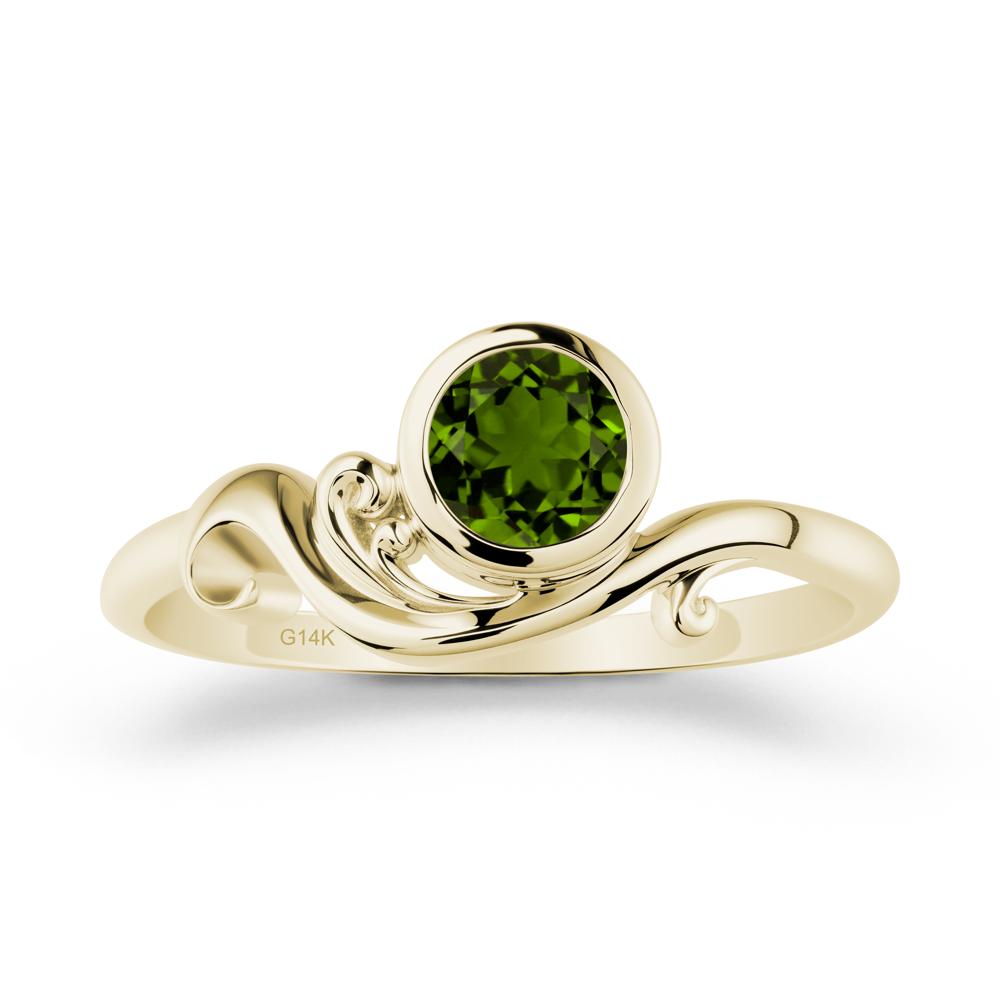 Diopside Ring with Bezel Setting - LUO Jewelry #metal_14k yellow gold