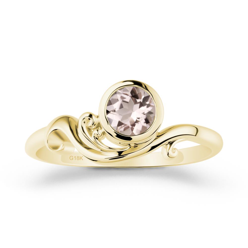 Morganite Ring with Bezel Setting - LUO Jewelry #metal_18k yellow gold