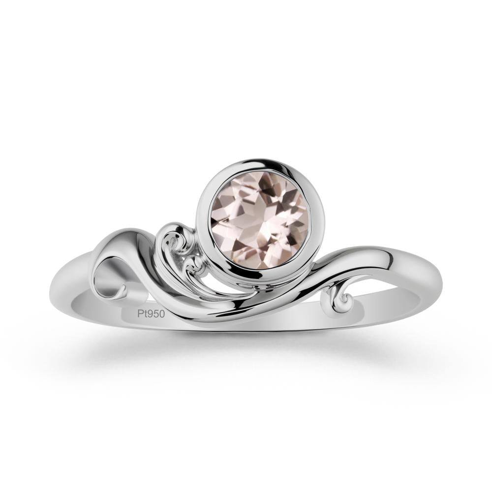 Morganite Ring with Bezel Setting - LUO Jewelry #metal_platinum