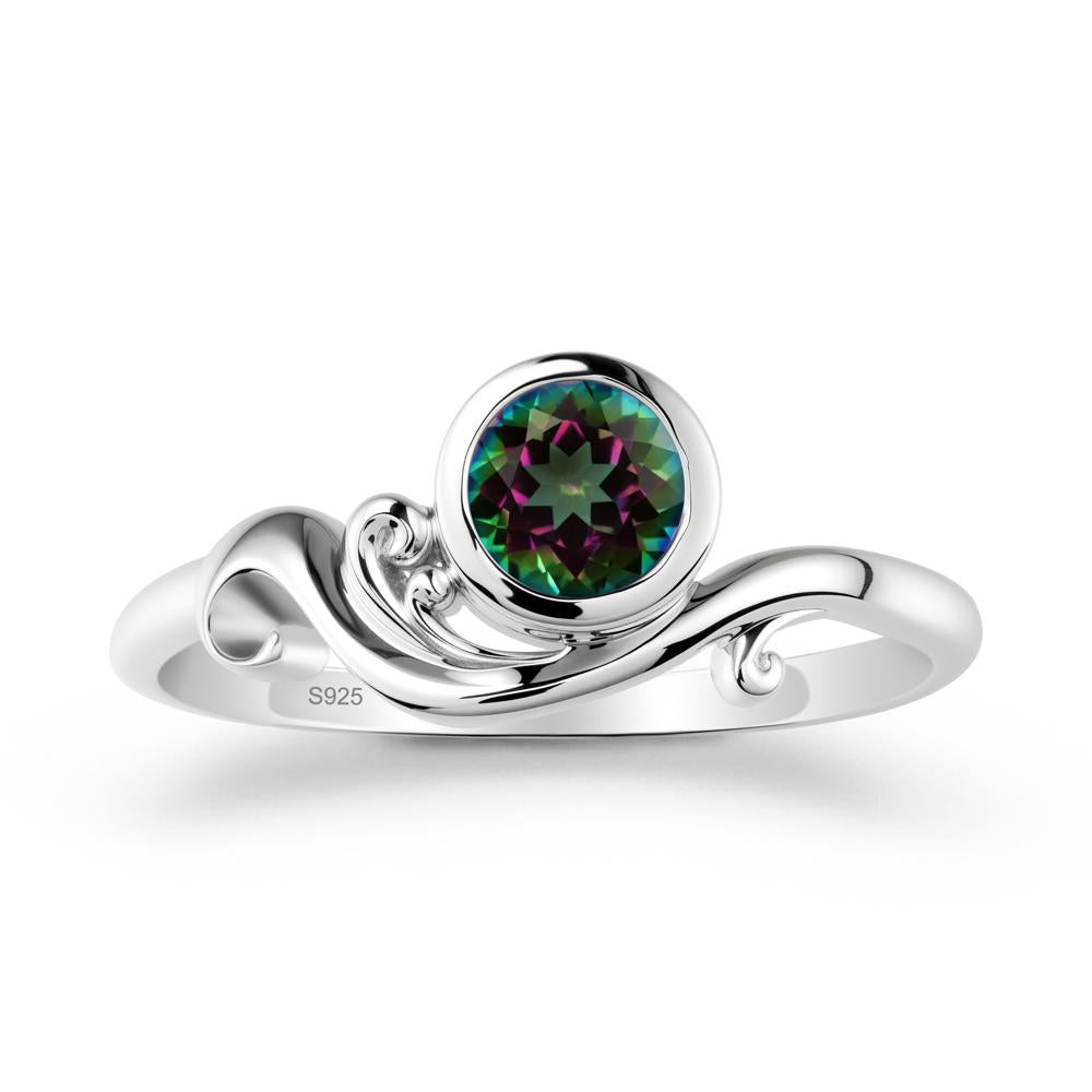 Unique Mystic Topaz Wave Ring - LUO Jewelry #metal_sterling silver