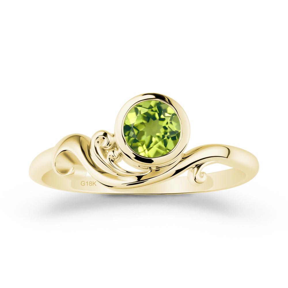 Peridot Ring with Bezel Setting - LUO Jewelry #metal_18k yellow gold