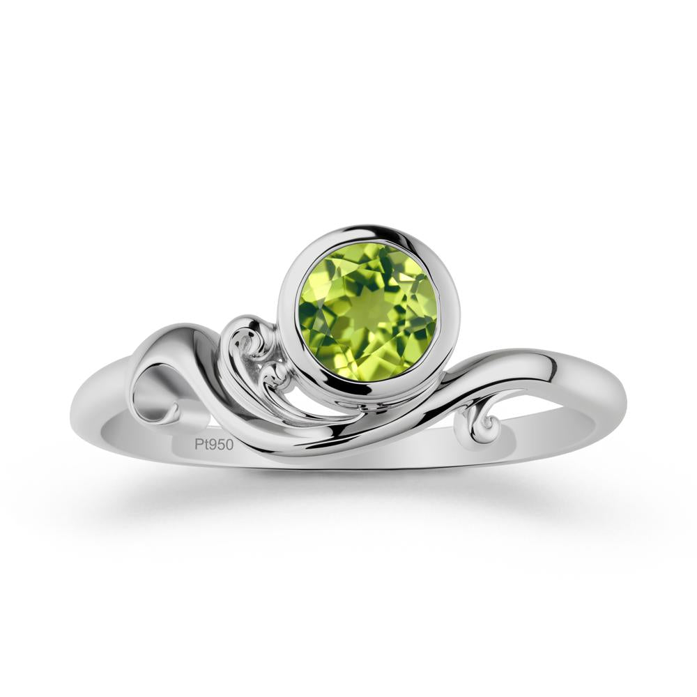Peridot Ring with Bezel Setting - LUO Jewelry #metal_platinum