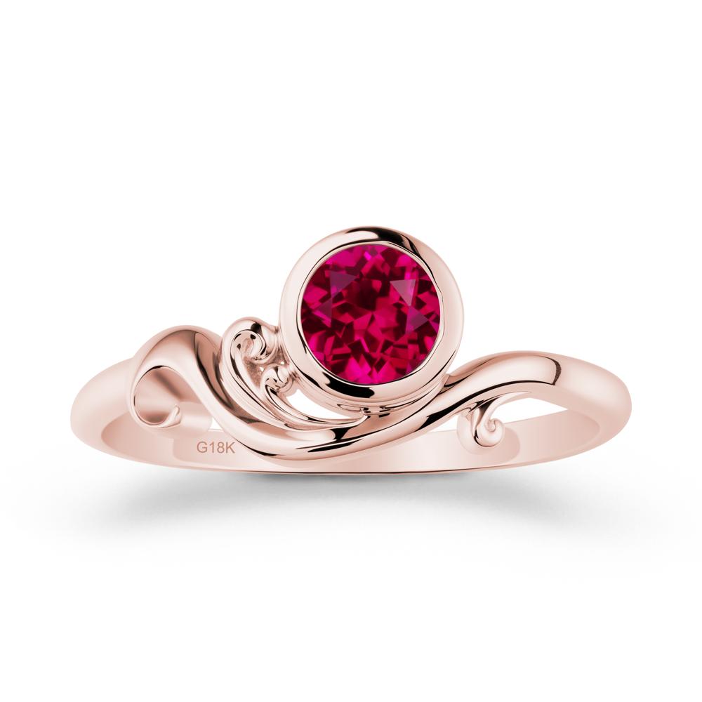 Ruby Ring with Bezel Setting - LUO Jewelry #metal_18k rose gold