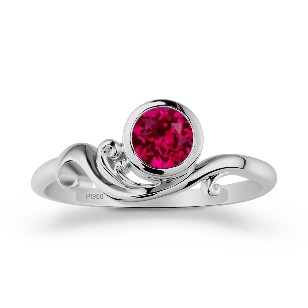 Ruby Ring with Bezel Setting - LUO Jewelry #metal_platinum
