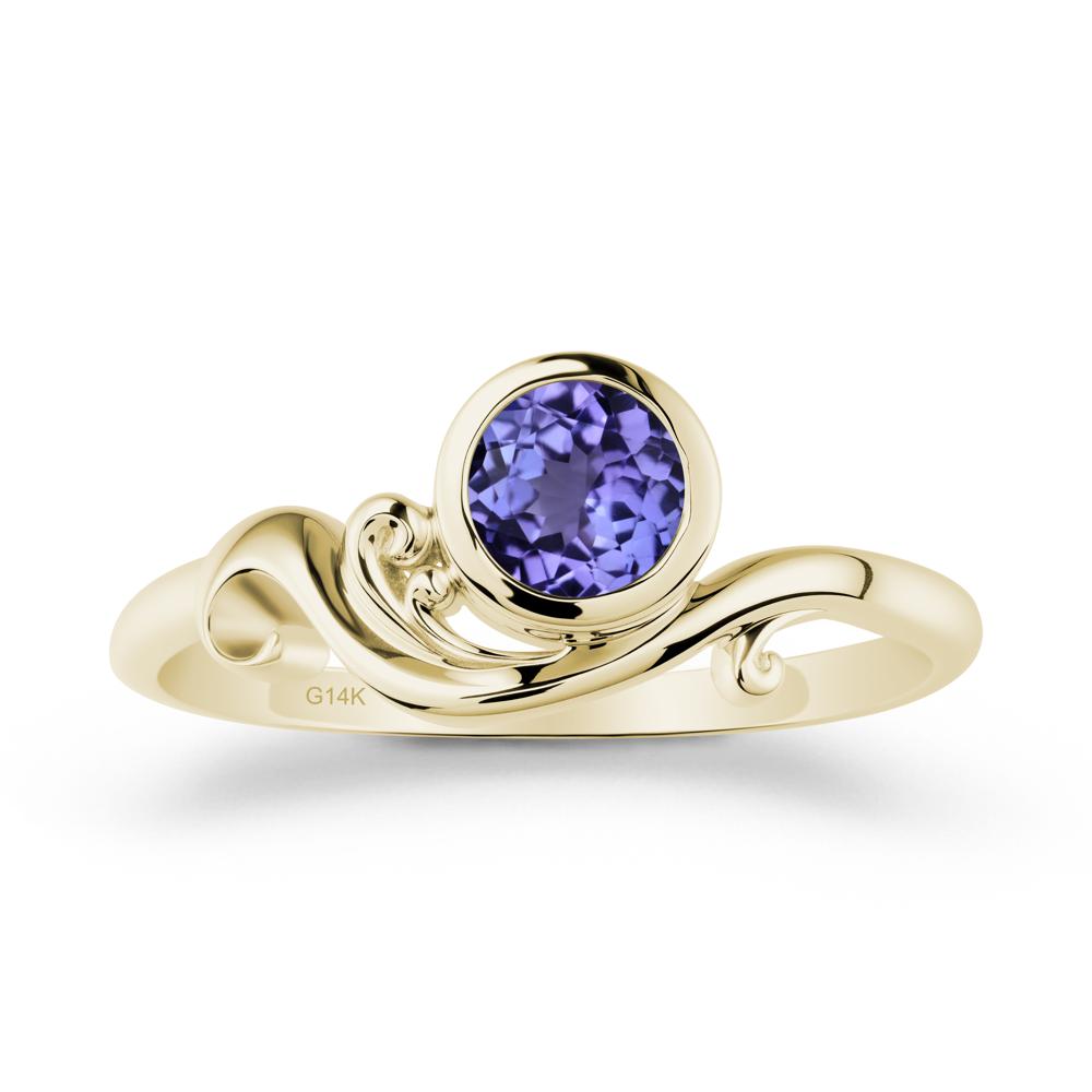 Unique Tanzanite Wave Ring - LUO Jewelry #metal_14k yellow gold