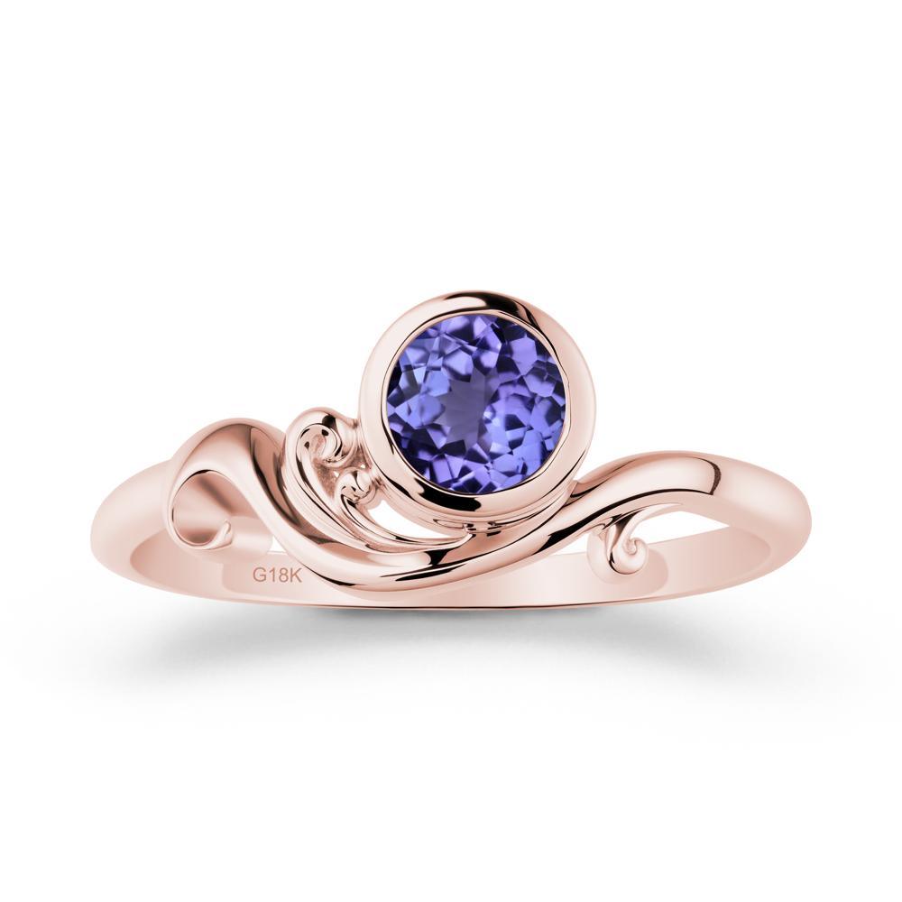 Unique Tanzanite Wave Ring - LUO Jewelry #metal_18k rose gold