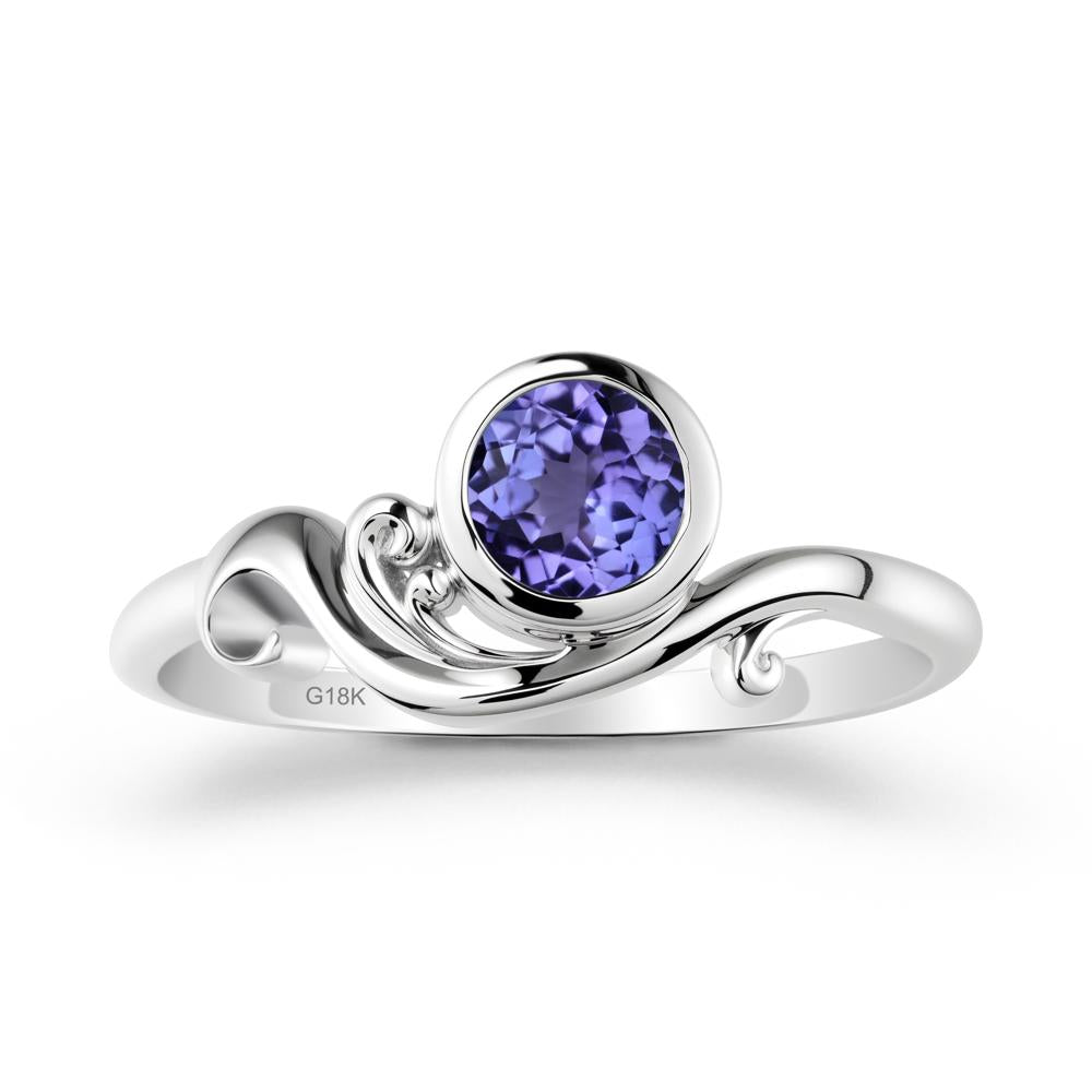 Unique Tanzanite Wave Ring - LUO Jewelry #metal_18k white gold